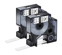 NineLeaf 2 Pack Replacement for Dymo D1 45020 S0720600 A45020 12mm x 7m 0.47'' 1/2 inch White on Clear Label Tape for Label Writer 300 350 350D 450D 500TS PC PC II Wireless PnP ColorPop Label Maker