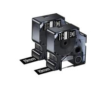 NineLeaf 2 Pack Replacement for Dymo IND 1805436 A1805436 19mm x 5.5m 0.7'' 3/4 inch White on Black Vinyl Permanent Industrial Label Tape for 5200 6000 ILP 219 3M PL150 PL200 PL300 Tyco Label Maker