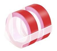 NineLeaf 2 Pack Replacement for Dymo S0898152 A0898152 3D Plastic Embosser 12mm x 3m 0.47'' 1/2 inch White on Red Label Tape for Office Mate II 1540 154000 Organizer Xpress Pro 1575 Label Maker