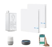 NineLeaf 2 Wireless Light Switches and WiFi Receiver Kit,App,Voice Control