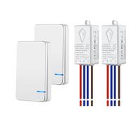 NineLeaf 2Pack Mini Wireless Light Switch and Receiver Kit, Remote Control Panel for LED Light Home, IP66 Waterproof Indoor 200ft Outdoor 1300ft