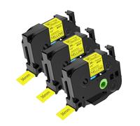 NineLeaf 3 Pack Compatible for Brother P-Touch TZe-661 TZ-661 TZe661 TZ661 36mm 1.4'' 8m Laminated Black on Yellow Label Tape Cassette for Ptouch PT-9200DX PT-9200PC PT-9400 PT-9500PC Label Maker