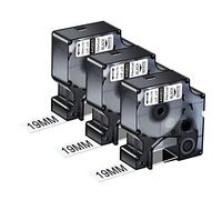 NineLeaf 3 Pack Compatible for DYMO D1 Refills 45803 45803s S0720830 19mm 3/4 Black on White Label Tape for LabelManager 300 350D 400 420P 500TS LabelPoint 300 Label Writer 450 Duo Label Maker