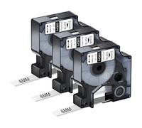 NineLeaf 3 Pack Compatible with Dymo D1 Label Tape 43613 S0720780 A43613 Black on White 6mm x 7m for Dymo Label Maker Refills for Dymo LabelManager 160 280 150 200 420P Label Maker
