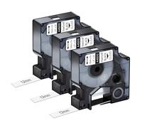NineLeaf 3 Pack Compatible with Dymo D1 Label Tape 45010 S0720500 A45010 Black on Clear 12mm x 7m for Dymo Label Maker Refills for Dymo LabelManager 160 280 150 200 300 Label Maker