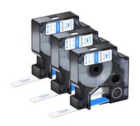 NineLeaf 3 Pack Compatible with Dymo D1 Label Tape 45011 S0720500 A45011 Blue on Clear 12mm x 7m for Dymo Label Maker Refills for Dymo LabelManager 160 280 150 200 420P Label Maker