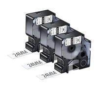 NineLeaf 3 Pack Compatible with Dymo D1 Label Tape 53713 S0720930 A53713 Black on White 24mm x 7m for Dymo Label Maker Refills for Dymo LabelManager 450D PnP 400 450 Duo Label Maker