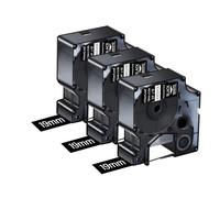 NineLeaf 3 Pack Compatible with DYMO Rhino 1805436 Industrial Permanent Vinyl Labels White on Black 19mm x 5.5m Self-Adhesive Label Tape for DYMO Rhino 4200 5000 5200 6000 3M-PL150 Label Maker