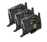 NineLeaf 3 Pack Replacement for Brother P-Touch TZe-345 TZ-345 TZe345 TZ345 AZe 18mm 0.7'' 8m Laminated White on Black Label Tape Cassette for Ptouch PT-1880SC 1880W 1830 1830C Label Maker