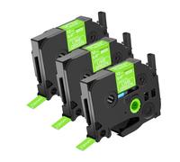 NineLeaf 3 Pack Replacement for Brother P-Touch TZe-MQG35 TZ-MQG35 TZeMQG35 TZMQG35 AZe 12mm 0.47'' 5m Laminated White on Lime Green Label Tape Cassette for Ptouch PT-930SC 930VP 980 Label Maker