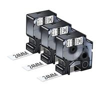 NineLeaf 3 Pack Replacement for Dymo D1 53713 S0720930 A53713 24mm x 7m 0.94'' 1 inch Black on White Label Tape for LabelManager PnP Wireless 300 400 450 450D Label Writer 400 450 Duo Label Maker