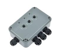 NineLeaf 3-Way Garden Switch Box, IP66 Weatherproof, Grey PVC, 15A, 3G Manual Switch Box, Controls Pumps, Light, Filter, Includes 4x20mm Cable Glands & Indicator