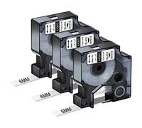 NineLeaf 3 x Compatible for Dymo D1 43613 S0720780 A43613 Tape Black on White 1/4'' 6mm x 7m Label Tape for LabelManager 100 120P 150 160 PC2 200 210D 220P 260 260P 280 300 PC PC II Label Maker