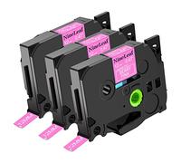 NineLeaf 3PK White on Berry Pink 12mm 5m Laminated Label Tape Compatible for Brother TZE-MQP35 TZ-MQP35 TZMQP35 TZEMQP35 for PT-P750W P700 H100 D400 D600 D210 D200 Label Printer