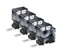 NineLeaf 4 Pack Compatible with Dymo D1 Label Tape 45800 S0720820 A45800 Black on Clear 19mm x 7m for Dymo Label Maker Refills for Dymo LabelManager 420P 450 450D 500TS Label Maker