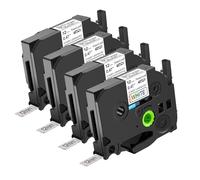 NineLeaf 4 Pack Replacement for Brother P-Touch TZ-231L1 TZe231L1 TZ231L1 AZe 12mm 0.47'' Glitter Rainbow Bling Laser Laminated Black on Starry White Label Tape for Ptouch PT-H100 E300 Label Maker