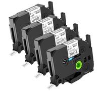 NineLeaf 4 Pack Replacement for Brother P-Touch TZe-221 TZ-221 TZe221 TZ221 AZe 9mm 0.35'' 8m Laminated Black on White Label Tape Cassette for Ptouch PT-1200 1230PC 1830VP 1880 2210 2300 Label Maker