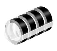 NineLeaf 4 Pack Replacement for Dymo S0898132 A0898132 3D Plastic Embosser 12mm x 3m 0.47'' 1/2 inch White on Black Label Tape for Office Mate II 1540 154000 Organizer Xpress Pro 1575 Label Maker