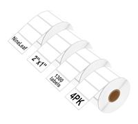 NineLeaf 4 Roll 2''x1'' Direct Thermal Label UPC Barcodes Postage Shipping Address Labels with 1300 Labels/Roll Compatible for Zebra Eltron Rollo Desktop Label Printers