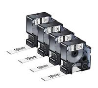 NineLeaf 4 x Compatible for Dymo Rhino 18057 S0718330 Tape Black on White IND Heat Shrink Tube 3/4'' 19mm x 1.5m for Wires Cables in Rhino 4200 5000 5200 6000 ILP219 Tyco T107M Industrial Label Maker