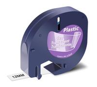 NineLeaf 40 Pack Compatible with Dymo Letratag Transparent Label Tape 12267 16952 S0721530 for LetraTag Label Makers 12mm x 4m Black on Clear for Transparent Plastic Cassette LT100H LT100T XM 2000