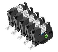 NineLeaf 5 Pack Compatible for Brother P-Touch TZe-161 TZ-161 TZe161 TZ161 36mm 1.4'' 8m Laminated Black on Clear Label Tape Cassette for Ptouch PT-9200DX PT-9200PC PT-9400 PT-9500PC Label Maker