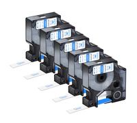 NineLeaf 5 Pack Compatible with Dymo D1 Label Tape 45011 S0720500 A45011 Blue on Clear 12mm x 7m for Dymo Label Maker Refills for Dymo LabelManager 160 280 420P 450D 500TS Label Maker