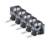 NineLeaf 5 Pack Compatible with Dymo D1 Label Tape 53713 S0720930 A53713 Black on White 24mm x 7m for Dymo Label Maker Refills for Dymo LabelManager 450D 640 PnP Wireless PC II Label Maker