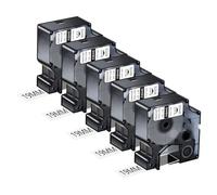 NineLeaf 5 Pack Compatible with DYMO Rhino 18445 Industrial Permanent Vinyl Labels Black on White 19mm x 5.5m Self-Adhesive Label Tape for DYMO Rhino 4200 5000 5200 6000 3M-PL200 3M-PL300 Label Maker