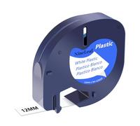 NineLeaf 50 Pack Compatible with Dymo LetraTag Label Maker Tape Refills 91201 91331 S0721660 12mm x 4m Black on White Plastic Label Tapes for Dymo Letratag Label Printers LT100H LT100T Plus 200B QX50