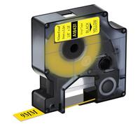 NineLeaf 50 Pack Compatible with DYMO Rhino 18431 Industrial Permanent Vinyl Labels Black on Yellow 9mm x 5.5m Self-Adhesive Label Tape for DYMO Rhino 1000 3000 4200 5000 5200 6000 Label Maker