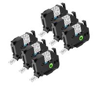 NineLeaf 6 Pack Compatible for Brother P-Touch TZe-161 TZ-161 TZe161 TZ161 36mm 1.4'' 8m Laminated Black on Clear Label Tape Cassette for Ptouch PT-9200DX PT-9200PC PT-9400 PT-9500PC Label Maker
