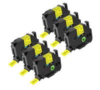 NineLeaf 6 Pack Compatible for Brother P-Touch TZe-661 TZ-661 TZe661 TZ661 36mm 1.4'' 8m Laminated Black on Yellow Label Tape Cassette for Ptouch PT-9200DX PT-9200PC PT-9400 PT-9500PC Label Maker