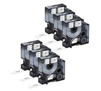 NineLeaf 6 Pack Compatible with Dymo D1 Label Tape 45010 S0720500 A45010 Black on Clear 12mm x 7m for Dymo Label Maker Refills for Dymo LabelManager 160 280 250 300 350 Label Maker