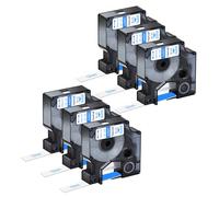 NineLeaf 6 Pack Compatible with Dymo D1 Label Tape 45011 S0720500 A45011 Blue on Clear 12mm x 7m for Dymo Label Maker Refills for Dymo LabelManager 160 280 210D 260P 350 Label Maker
