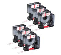 NineLeaf 6 Pack Compatible with Dymo D1 Label Tape 45012 S0720520 A45012 Red on Clear 12mm x 7m for Dymo Label Maker Refills for Dymo LabelManager 160 280 210D 260P 350 Label Maker