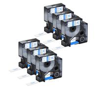 NineLeaf 6 Pack Compatible with Dymo D1 Label Tape 45014 S0720540 A45014 Blue on White 12mm x 7m for Dymo Label Maker Refills for Dymo LabelManager 160 280 210D 260P 350 Label Maker