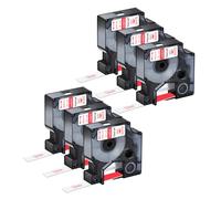NineLeaf 6 Pack Compatible with Dymo D1 Label Tape 45015 S0720550 A45015 Red on White 12mm x 7m for Dymo Label Maker Refills for Dymo LabelManager 160 280 210D 260P 350 Label Maker