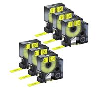 NineLeaf 6 Pack Compatible with Dymo D1 Label Tape 45018 S0720580 A45018 Black on Yellow 12mm x 7m for Dymo Label Maker Refills for Dymo LabelManager 160 280 210D 260P 350 Label Maker