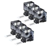 NineLeaf 6 Pack Compatible with Dymo D1 Label Tape 53713 S0720930 A53713 Black on White 24mm x 7m for Dymo Label Maker Refills for Dymo LabelManager 400 450 450D 640 500TS Label Maker
