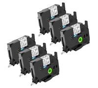 NineLeaf 6 Pack Replacement for Brother P-Touch TZe-121 TZ-121 TZe121 TZ121 AZe 9mm 0.35'' 8m Laminated Black on Clear Label Tape Cassette for Ptouch PT-320 350 520 530 540 580C 1830VP Label Maker