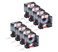 NineLeaf 8 Pack Compatible with Dymo D1 Label Tape 45012 S0720520 A45012 Red on Clear 12mm x 7m for Dymo Label Maker Refills for Dymo LabelManager 160 280 210D 420P 350D Label Maker
