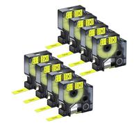 NineLeaf 8 Pack Compatible with Dymo D1 Label Tape 45018 S0720580 A45018 Black on Yellow 12mm x 7m for Dymo Label Maker Refills for Dymo LabelManager 160 280 210D 420P 350D Label Maker
