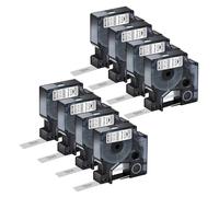 NineLeaf 8 Pack Compatible with Dymo D1 Label Tape 45022 S0720620 A45022 Black on Silver 12mm x 7m for Dymo Label Maker Refills for Dymo LabelManager 160 280 210D 420P 350D Label Maker