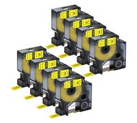 NineLeaf 8 Pack Compatible with DYMO Rhino 18432 Industrial Permanent Vinyl Labels Black on Yellow 12mm x 5.5m Self-Adhesive Label Tape for DYMO Rhino 1000 3000 4200 5000 5200 6000 Label Maker