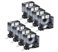 NineLeaf 8 Pack Compatible with DYMO Rhino 18444 Industrial Permanent Vinyl Labels Black on White 12mm x 5.5m Self-Adhesive Label Tape for DYMO Rhino 1000 3000 4200 5000 5200 6000 Label Maker