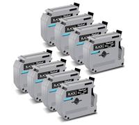 NineLeaf 8 Pack Replacement for Brother P-Touch M-K335s M-K335 MK335 M-335 M335 12mm 0.47'' 1/2 inch 8m Non Laminated White on Black Label Tape Cassette for Ptouch PT-70BMH 70HK 70HOL Label Maker