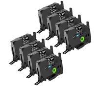 NineLeaf 8 Pack Replacement for Brother P-Touch TZe-345 TZ-345 TZe345 TZ345 AZe 18mm 0.7'' 8m Laminated White on Black Label Tape Cassette for Ptouch PT-E300 E500 3600 9200DX Label Maker