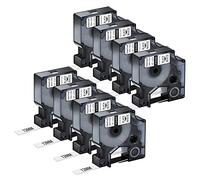 NineLeaf 8 x Compatible for Dymo Rhino 18488 Tape Black on White 1/2'' 12mm x 3.5m Flexible Nylon Industrial Label Tape for Rhino 1000 3000 4200 5200 ILP 219 3M PL100 PL150 Label Maker