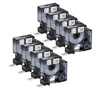 NineLeaf 8X Compatible for Dymo Rhino 18051 S0718260 Tape Black on White IND Heat Shrink Tube 1/4'' 6mm x 1.5m for Wires Cables in Rhino 3000 4200 5000 5200 6000 Tyco T107M Industrial Label Maker